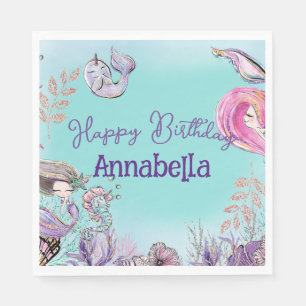 Cute Under the Sea Enchanted Mermaids Napkin