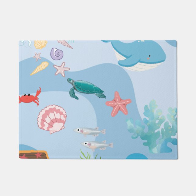 Cute Under the Sea Friends-under water theme  Doormat (Front)