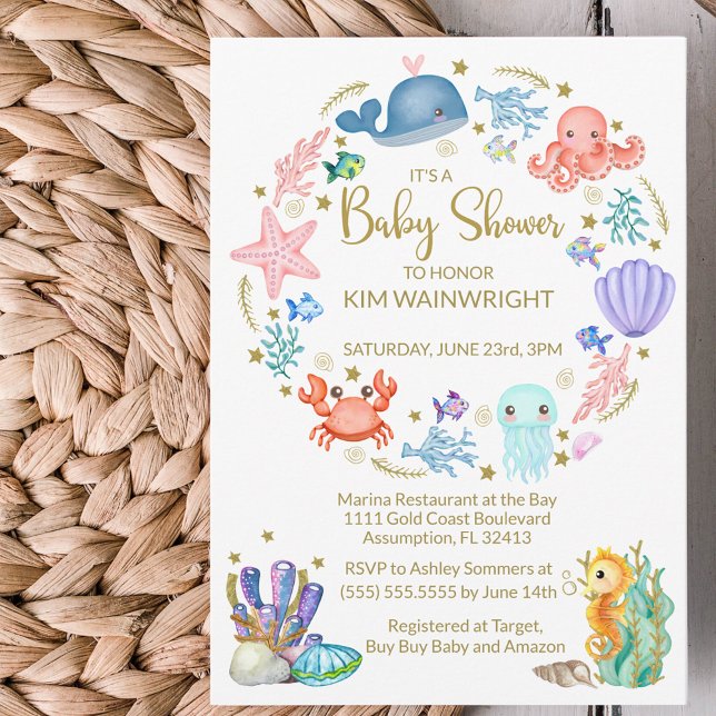 Cute Under the Sea Gender Neutral Baby Shower Invitation (Creator Uploaded)