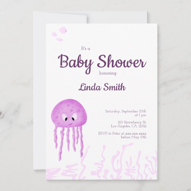 Cute Under the Sea Girl Baby Shower Invitation (Front)