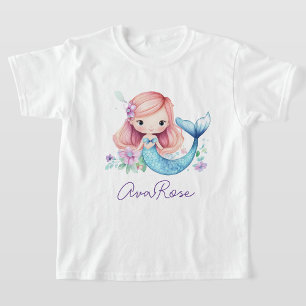Cute Under The Sea Girl Mermaid Personalised T-Shirt