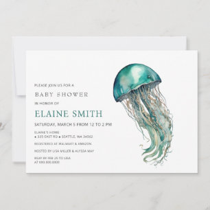 cute Under the sea jellyfish baby shower Invitation