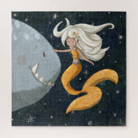 Cute Under the Sea Mermaid and Shark