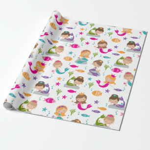 Cute Under the Sea Mermaid Wrapping Paper