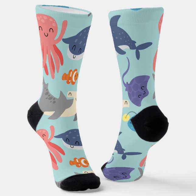 Cute Under The Sea Socks (Angled)