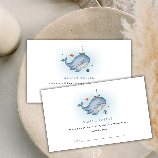 Cute Under The See Whale Diaper Raffle Baby Shower Enclosure Card (Cute Under The See Whale Diaper Raffle Baby Shower Enclosure Card)