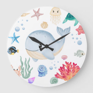 Cute Under The Water Large Clock