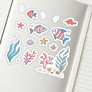 Cute Under Water Theme Fishes Starfish Plants 