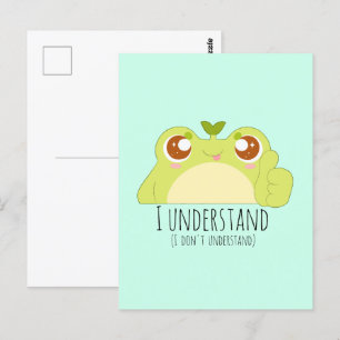 Cute Understand Green Frog Postcard
