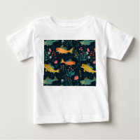 Cute Underwater Goldfish Koi Aquatic Plant Pattern