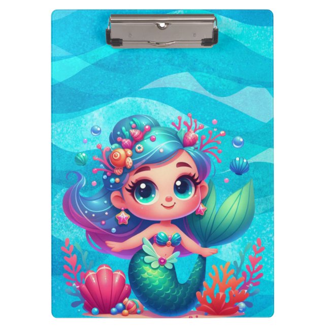 Cute underwater mermaid clipboard (Front)