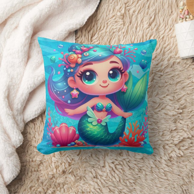 Cute underwater mermaid cushion (Blanket)