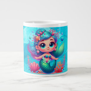 Cute underwater mermaid large coffee mug