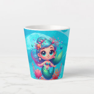Cute underwater mermaid latte mug