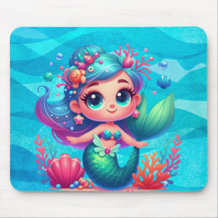 Cute underwater mermaid mouse mat