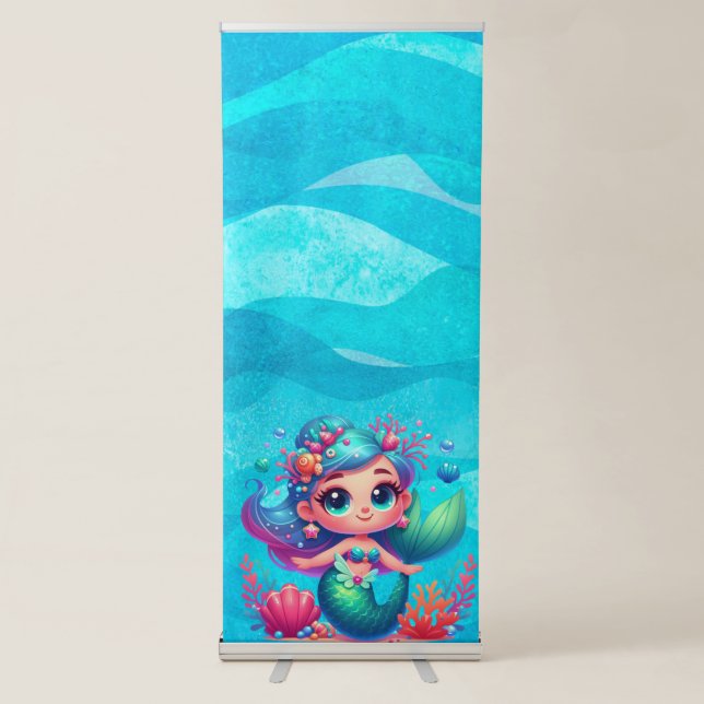 Cute underwater mermaid retractable banner (Front)
