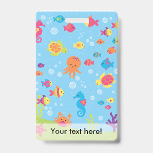 Cute Underwater Scene.ai ID Badge