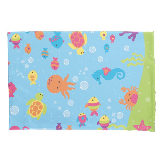 Cute Underwater Scene.ai Pillowcase (Front)