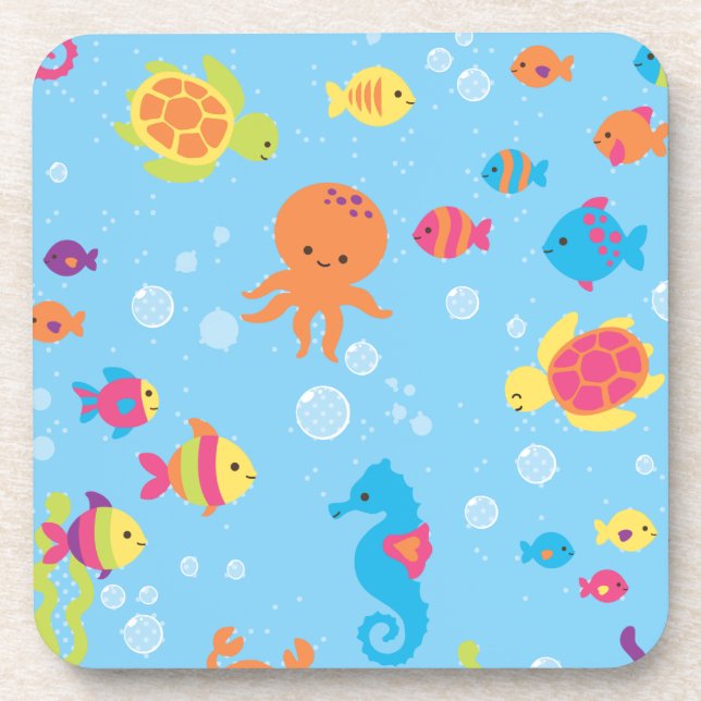Cute Underwater Scene Coaster (Front)