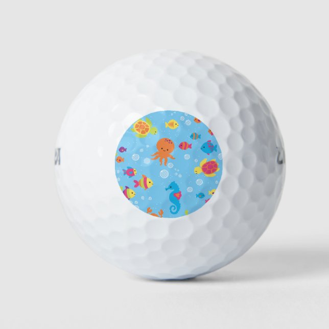Cute Underwater Scene Golf Balls (Front)