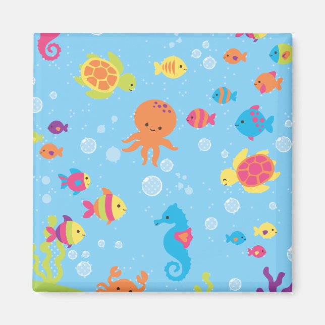 Cute Underwater Scene Magnet (Front)