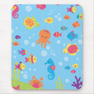 Cute Underwater Scene Mouse Mat