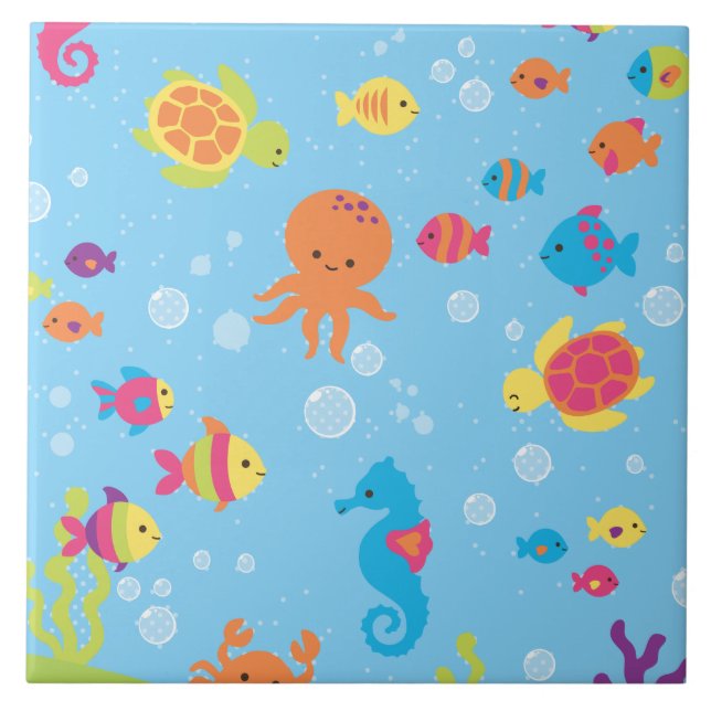 Cute Underwater Scene Tile (Front)