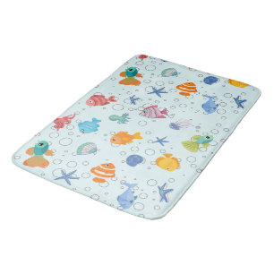 Cute Underwater Sea Life Bath Mat