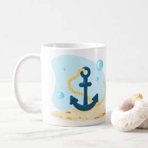 Cute underwater world. Ocean life. Nautical Anchor Coffee Mug