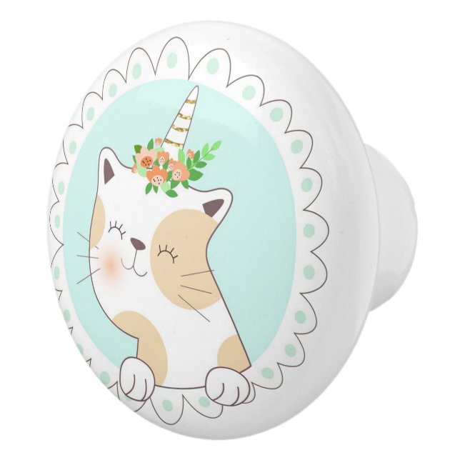 Cute Unicat Ceramic Knob (Right)