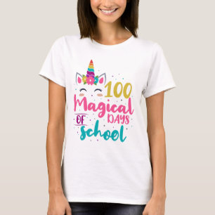 Cute Unicorn 100 Magical Days Of School T-Shirt