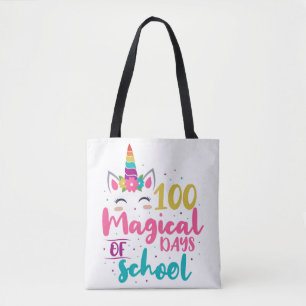Cute Unicorn 100 Magical Days Of School Tote Bag
