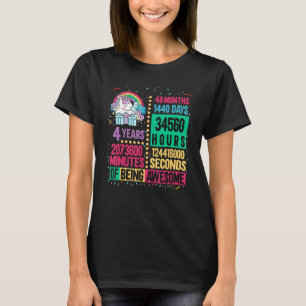 Cute Unicorn 4 Years Lifetime Rainbow 4th Birthday T-Shirt