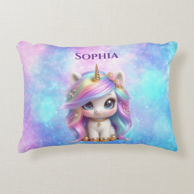 Cute Unicorn Accent Pillow (Front)