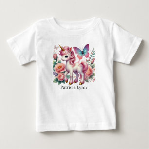 Cute unicorn add name fantasy baby T-Shirt