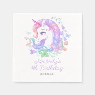 Cute Unicorn All Ages Kids Birthday Napkin