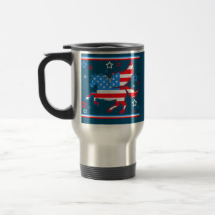 Cute Unicorn American Flag Americorn Women Girl Travel Mug