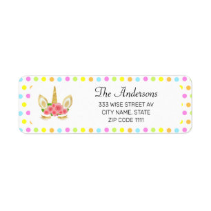 Cute Unicorn and Colourful Confetti on White