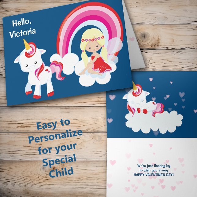 Cute Unicorn and Fairy Princess Valentine Card (Creator Uploaded)