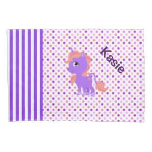 Cute Unicorn and Polka Dot Pillow Case