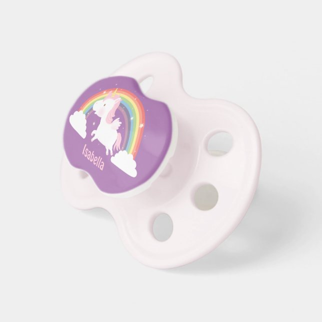 Cute Unicorn and Rainbow For Baby Girls Dummy Zazzle