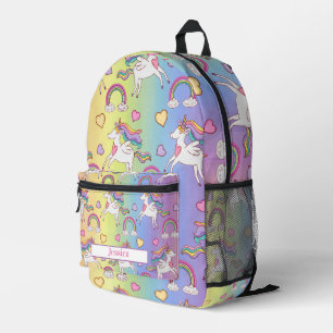Cute Unicorn and Rainbow themed  Printed Backpack