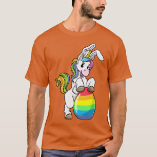 Cute unicorn as a easter bunny with a easter egg T-Shirt