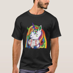 Cute Unicorn Autism Awareness Rainbow Baseball Lov T-Shirt