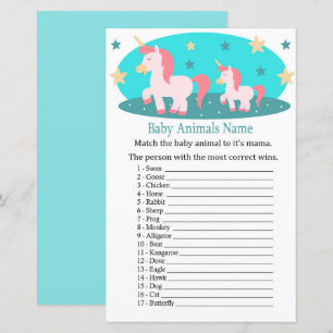 Cute Unicorn Baby Animals Name Game