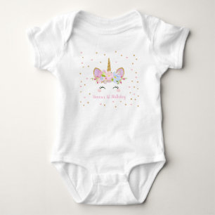 Cute Unicorn Baby Bodysuit One Piece 1st Birthday