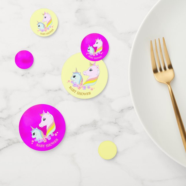 Cute Unicorn Baby Shower Confetti (Group)
