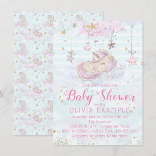 Cute Unicorn Baby Shower Invitations