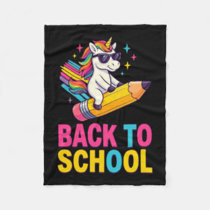 Cute Unicorn Back To School First Day Of School Fleece Blanket