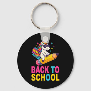 Cute Unicorn Back To School First Day Of School Key Ring
